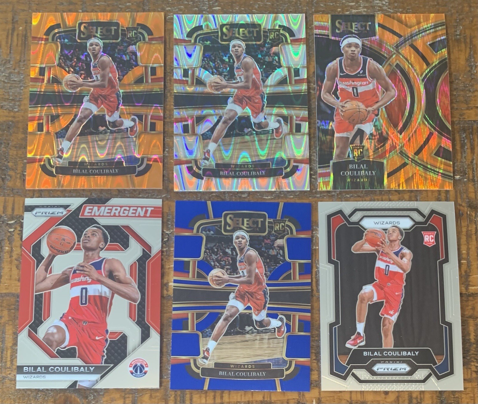 2023-24 Select Orange Flash, Tectonic, Prizm Bilal Coulibaly #97 Wizards 524