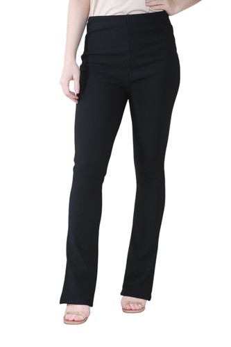2 PACK WOMENS BOOTLEG TROUSERS STRETCH LADIES SOFT RIBBED PULL ON PANTS BOTTOMS - Picture 10 of 14