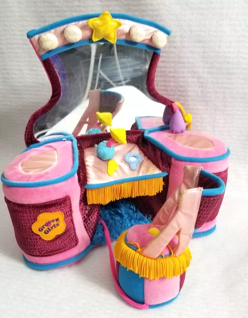 Vintage Groovy Girls Plush Furniture Mirrored Vanity and Mirrored