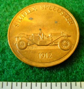 Vintage 1968 Franklin Mint Antique Car Bronze Coin 1912 Simplex Speedster Ebay