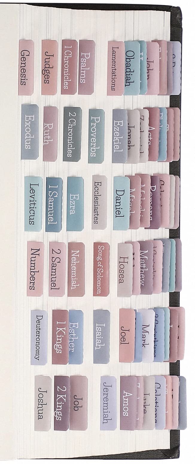 Pastel Laminated Bible Tabs for Women - Bible Journaling Supplies Set