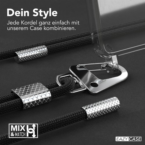 Etui z paskiem do Samsung Galaxy S21 5G Łańcuch do telefonu komórkowego Case Sznurek Cover Czarne - Zdjęcie 4 z 7