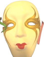 Ceramic Wall Decor Face Mask Mardi Gras Carnival Style Pre-owned