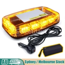 48 LED Beacon Flashing Magnetic Emergency Warning Strobe Amber Light 12-24V Lamp