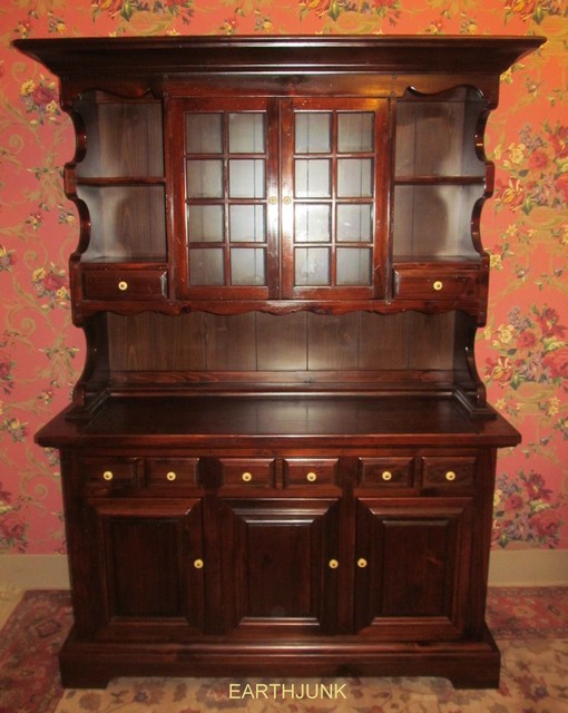 Kling Colonial Antiqued Tavern Country Hearth Pine China Cabinet Kling Colonial Antiqued Tavern Country Hearth Pine China Cabinet Hutch 32 6009