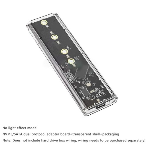 RGB M2 SSD Case M.2 NVME SSD Enclosure M.2 To USB C Transparent Hard Drive ba - Afbeelding 21 van 21