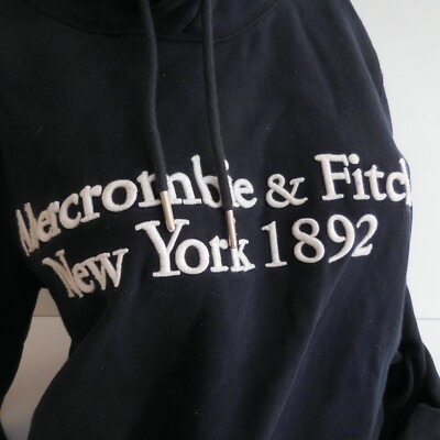Abercrombie フード付きパーカー 1892 Abercrombie & Fitch 1892 FULL ZIP Navy Blue Hoodie! Spellout