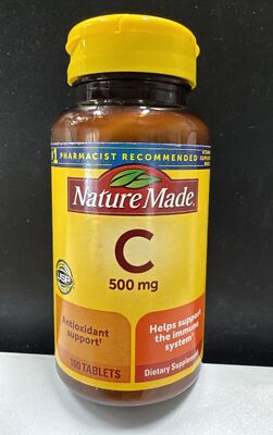 Nature Made Vitamin C 500mg Supports the Immune System 100ct= 100 Days Exp12/26+
