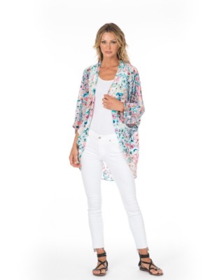 turquoise kimono jacket