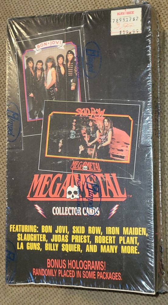 1991 Mega Metal Collectors Cards New Sealed Box 36 Packs Impel Bon Jovi Skid Row