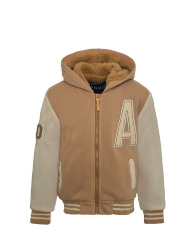 1826 Boys' Full-Zip Fleece Varsity Jacket with Fleece Sleeves and PU Sleeves - Picture 32 of 48