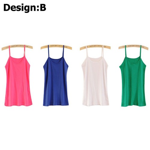 Women Ladies Cotton Solid Color Slim Fit Vest Blouses Casual Tank Tops 3 Designs - Picture 3 of 21
