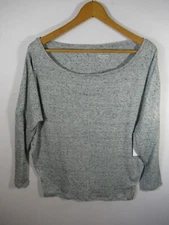 NEW Athleta Essence Flow Top Women Medium Gray Oversized Dolman Sleeve