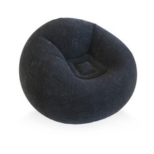 Inflatable Beanless Bean Bag Chair Lounge Sofa, 45x45x28"-  Black