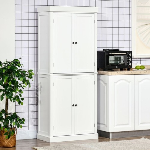Freestanding Kitchen Cupboard, 6-Tier Cabinet Organizer w/ 4 Adjustable, White - Picture 2 of 9