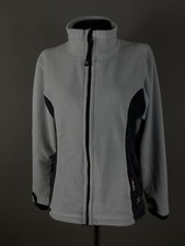 HAGLOFS POLARTEC Womens Sweater Long Sleeved Full Zip Fleece Gray Size UK 14