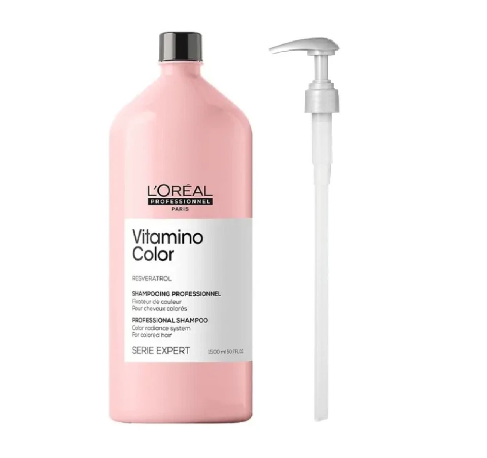 L'Oreal Loreal Serie Expert Vitamino Color Shampoo 1500ml + Free Pump