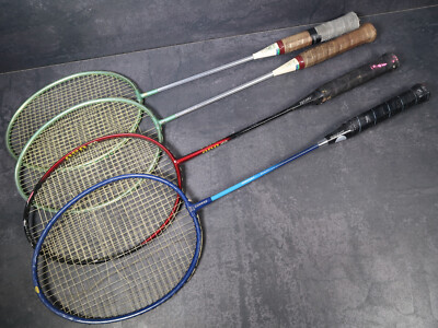 4 Vintage Badminton Rackets - Yonex 8000 - Tecno Pro 400 - Donnay Start - LOT