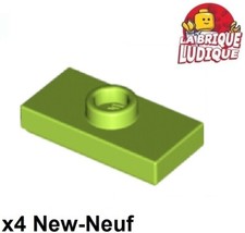 Lego 4x Plate Modified 1x2 Mit 1 Stud (Jumper) Lemon Grün/Lime 3794 Neu