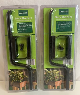 2 GardenLine Flower Box Deck Railing Brackets -Secures Flower Boxes To Deck Rail