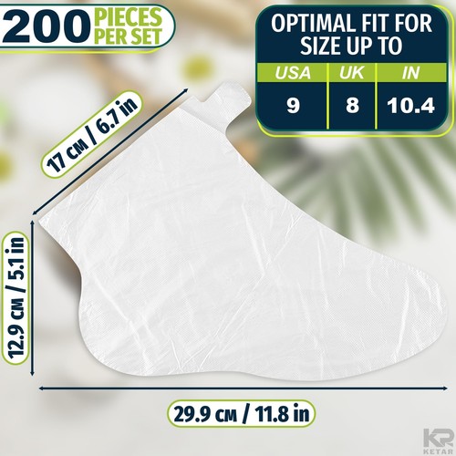 200Pcs Disposable Foot Covers for Feet Moisturizer Socks - Plastic Pedicure F... - Picture 2 of 9