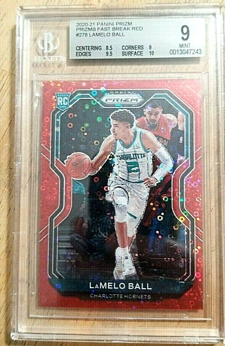LAMELO BALL 2020-21 PRIZM FASTBREAK RED DISCO /125 BGS 9 w/ 10 SUB 💎🔥💎🔥