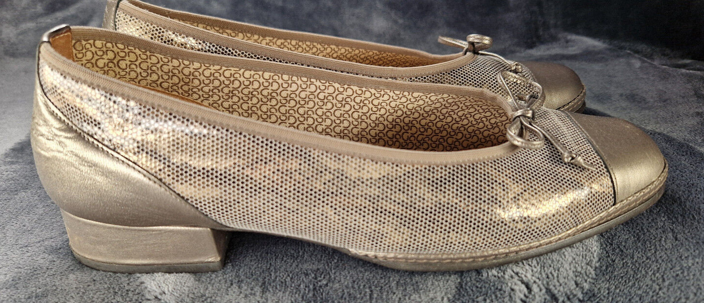 Gabor Silver/Gold Flat Shoes UK Size 5 eBay