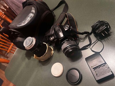 Sony Alpha DSLR-A230 10.2MP Camera 2GB SD Card SAL75300 75-300mm