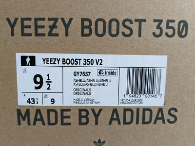 adidas Yeezy Boost 350 V2 Ash Blue Grey Ice GY7657 Men's Shoe Size