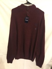 CHAPS Men’s Maroon Dress Sweater Twist Mockneck Pullover Size XL NWT
