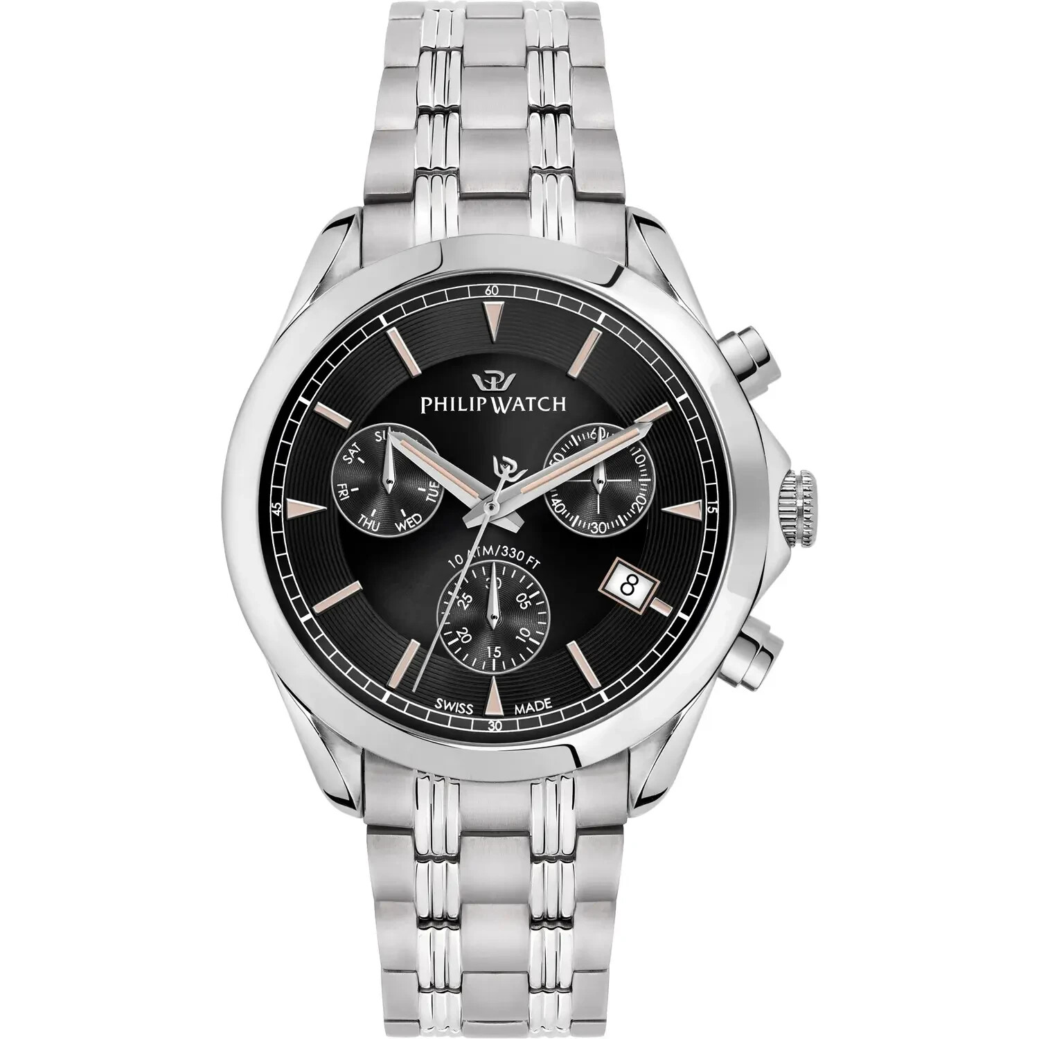 Philip Watch Orologio Uomo Anniversary cronografo acciaio 41mm quadrante nero