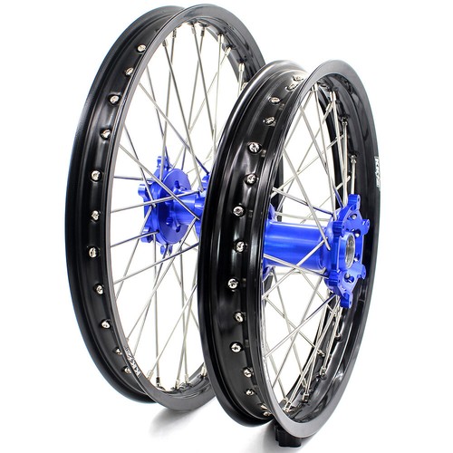 KKE 21/18 CNC Wheels Rims Fit Yamaha YZ125 YZ250 1999-2025 YZ250F YZ450F Blue - Picture 2 of 12