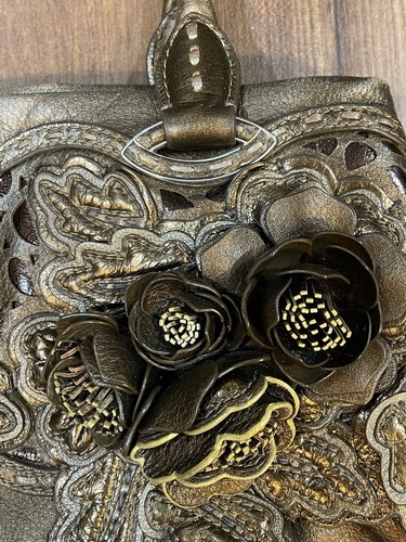 Brighton Borsa Borsetta Cristallo Pizzo Borsetta 3D Rosa Fiore Metallizzato - Foto 15 di 18