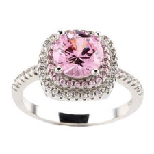 1.50Ct Baby Pink Round Stone Engagement Wedding Ring Solid 925 Sterling Silver