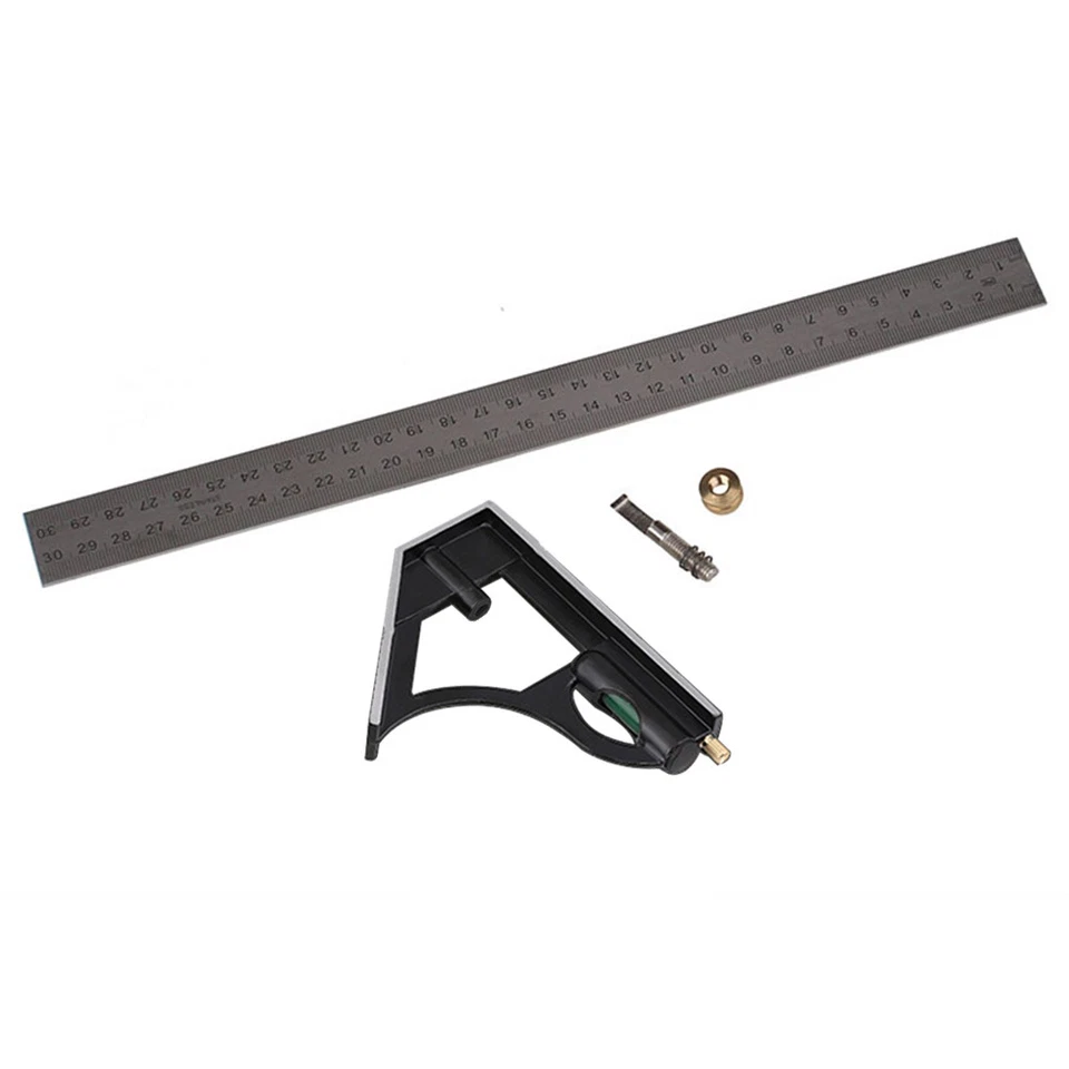 11.8英寸3合1水平尺不锈钢量角查找器定位器 — 第 4/4 张图片