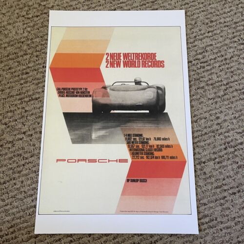 Porsche 2 New World Records Racing Poster 11 x 17 (257) - Picture 1 of 1