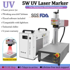 CRS 5W UV Laser Marking Engraver Machine  For Glass Metal Wood Water Cooling US