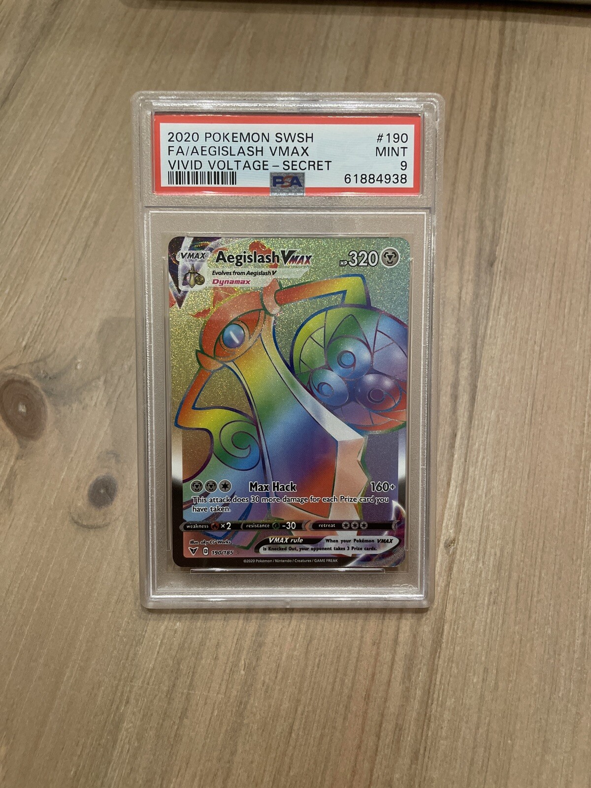 Aegislash Vmax Pokemon Vivid Voltage 190/185 PSA 9 Mint Graded Card