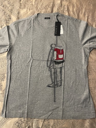 T-shirt Z Zegna uomo manica lunga grigia taglia XXL NUOVA CON ETICHETTA - Foto 2 di 14