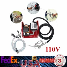 Electric Fuel Transfer Pump Self-priming Oil Diesel Pump 110V + Hoses + Nozzle
