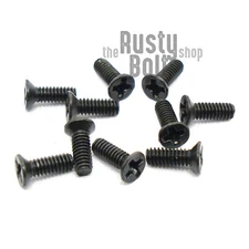 M2 x 6mm, Phillips Flat Head Screws, Steel, Black