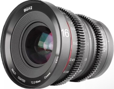 Meike 16mm T2.2 Manual Focus Aspherical Portrait Cine Lens for M4/3 M43 Camera 