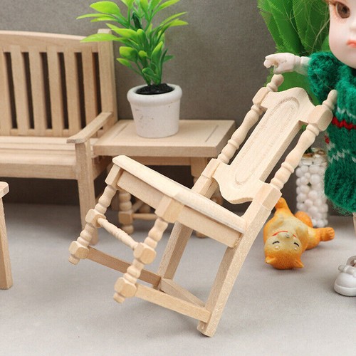 Dollhouse Miniature Victorian 1:12 Scale Vintage Dining Chair Plain Furniture - Bild 2 von 6