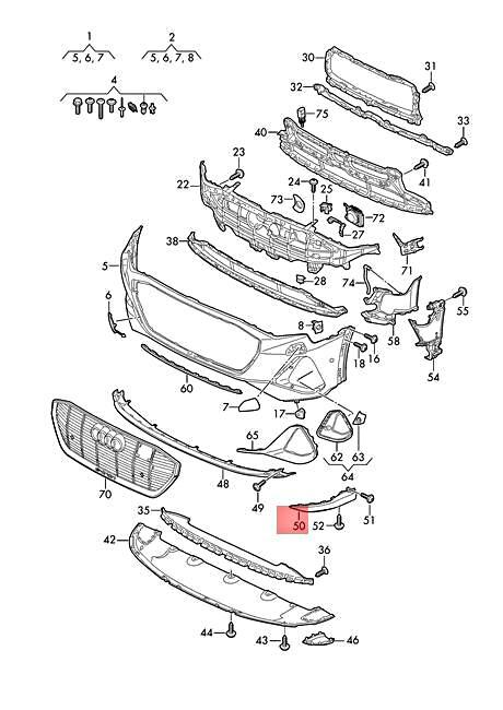 Genuine AUDI Audi e-tron GEA GEN Front Spoiler Left 4KE807061CGRU 