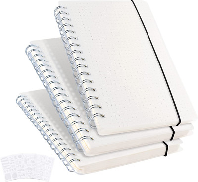 Agoer 3Er Pack Notizbuch Dotted A5 - Gepunktetes Bullet Grid Journal Dot Spiral 