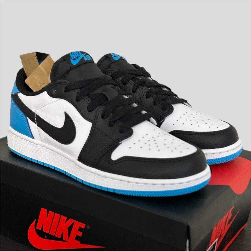 Talla 6.5Y/8W Nike Air Jordan 1 Retro Bajo OG Polvo Oscuro Azul UNC GS CZ0858-104 Foto 2 de 4