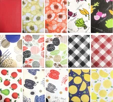 Kitchen Design PEVA Tablecloth with Protective Flannel Backed Size & Pattern 