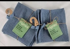 Figmint 8 Reusable Kitchen Scrubber Dish Cloths 6” x 6” Dusty Blue NEW