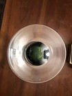 Large Art Glass Olive Green Candlestick — photo 6