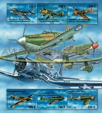 Guinea 2002 - Military Airplanes - Sheet of 6 Stamps - Scott #2096 - MNH